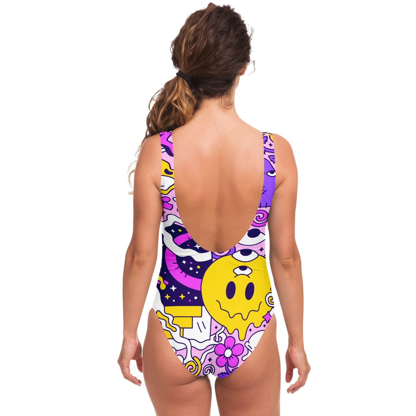 Pink Lilac Quirky Doodle Rave Swimsuit