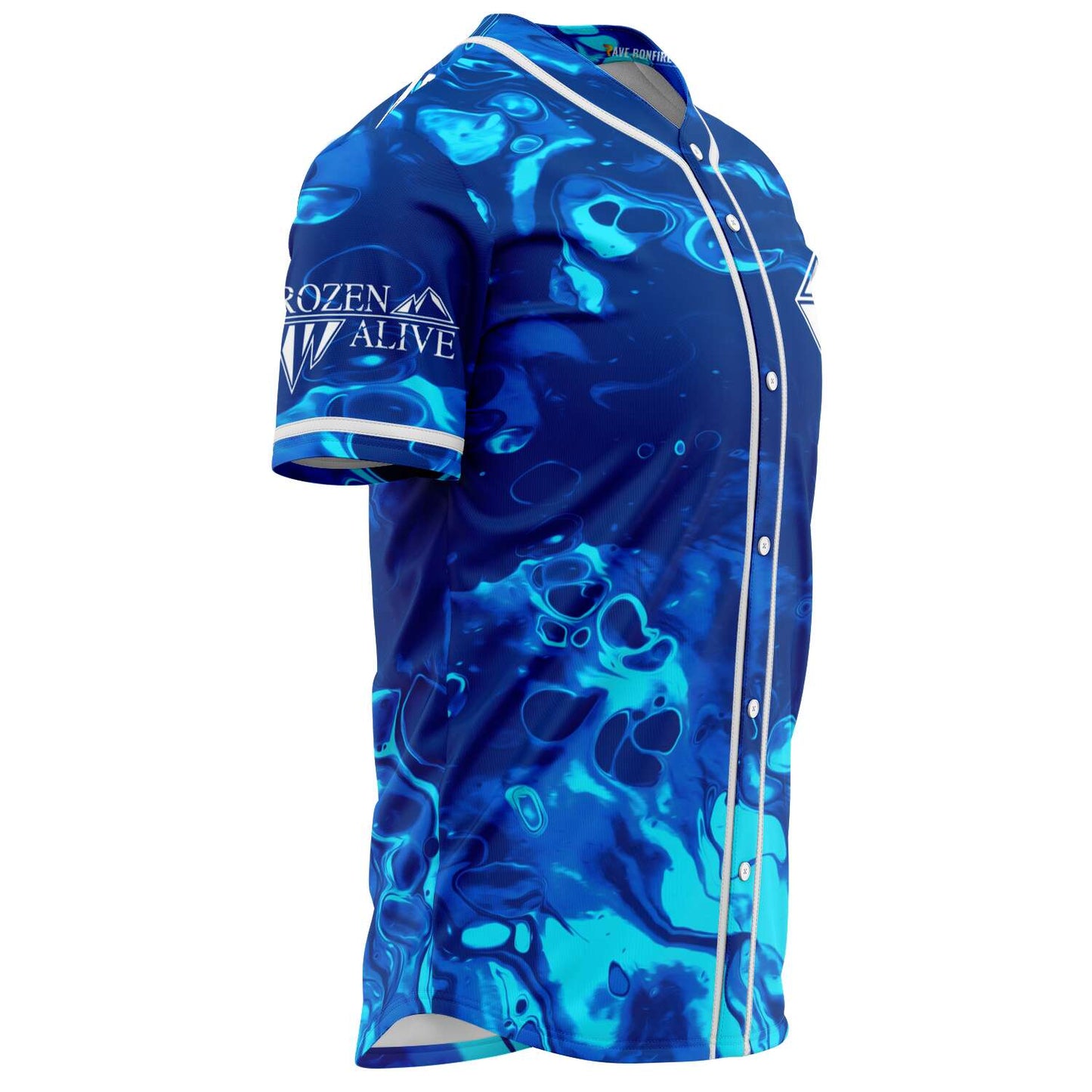 Royal Blue Swirling Liquid Rave Baseball Jersey