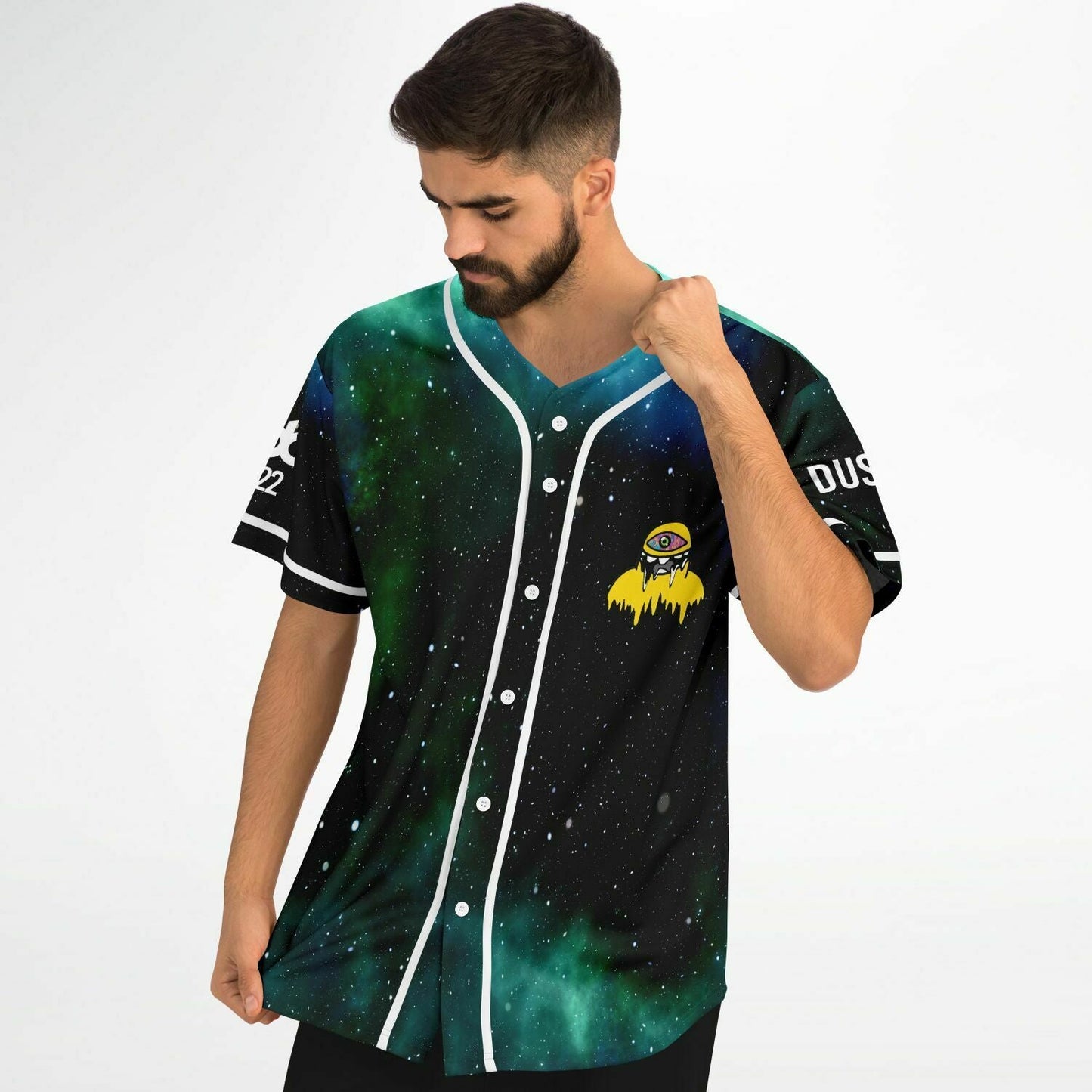 Subtronics Deep Green Cosmic Galaxy Rave Baseball Jersey