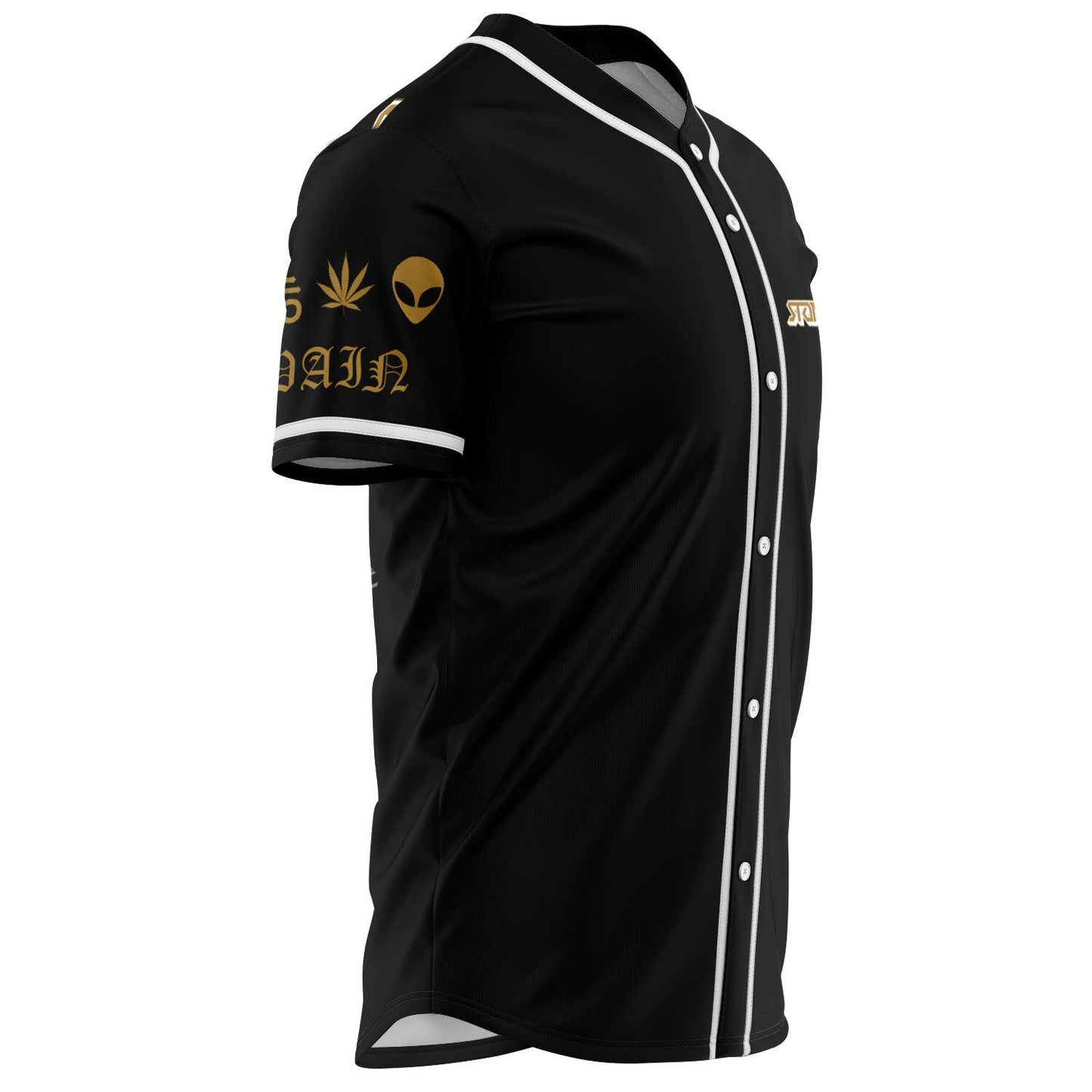 Black Meditating Alien Rave Baseball Jersey