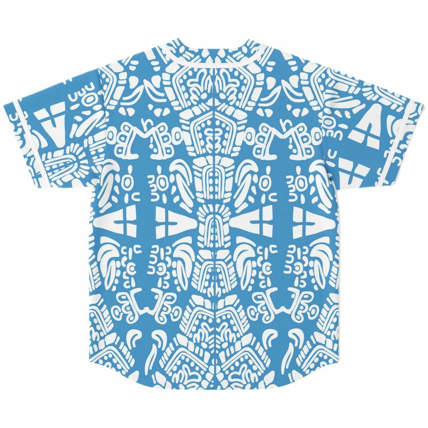 Sky Blue Symmetrical Mayan Rave Baseball Jersey