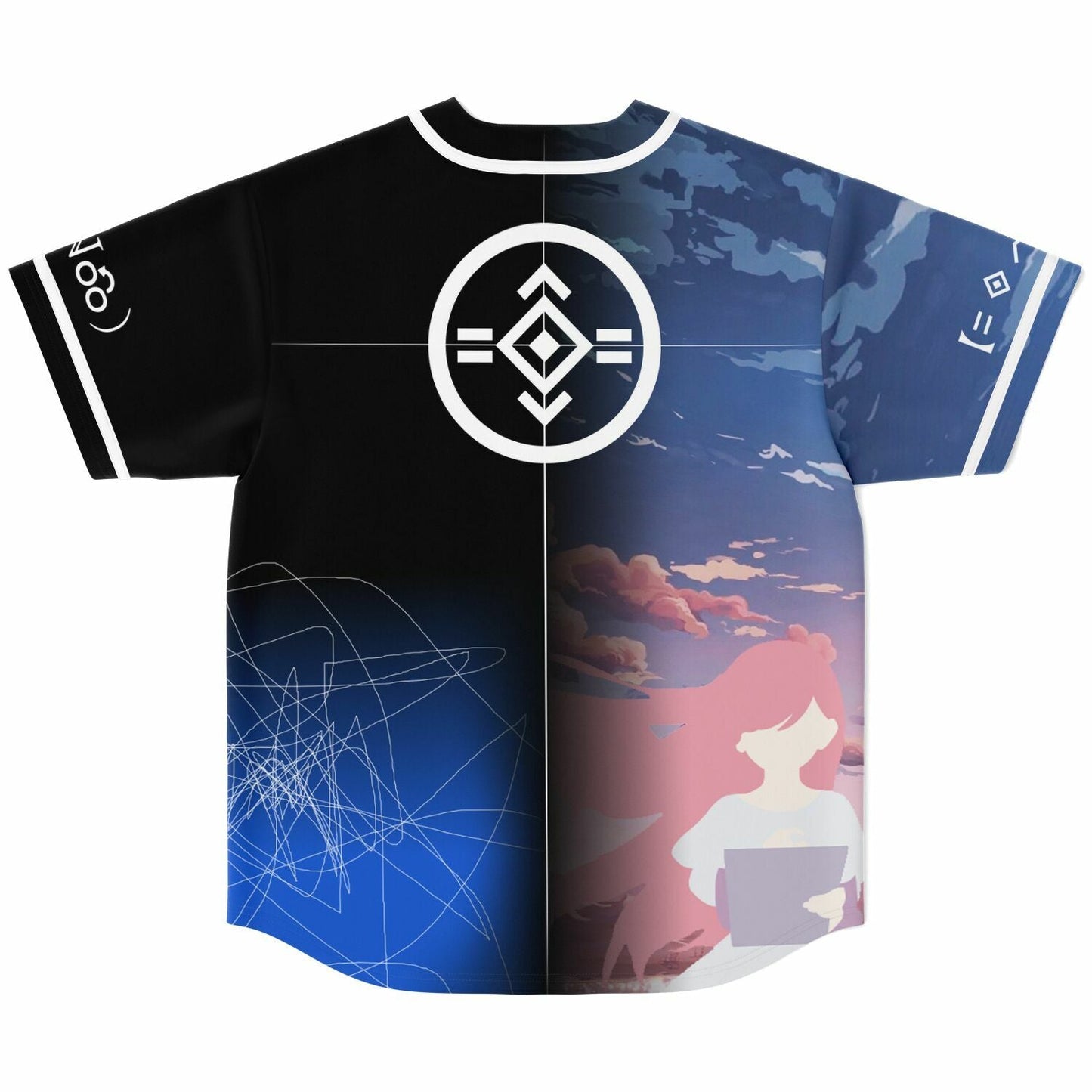 Porter Robinson Sky Blue Split Panel Rave Baseball Jersey