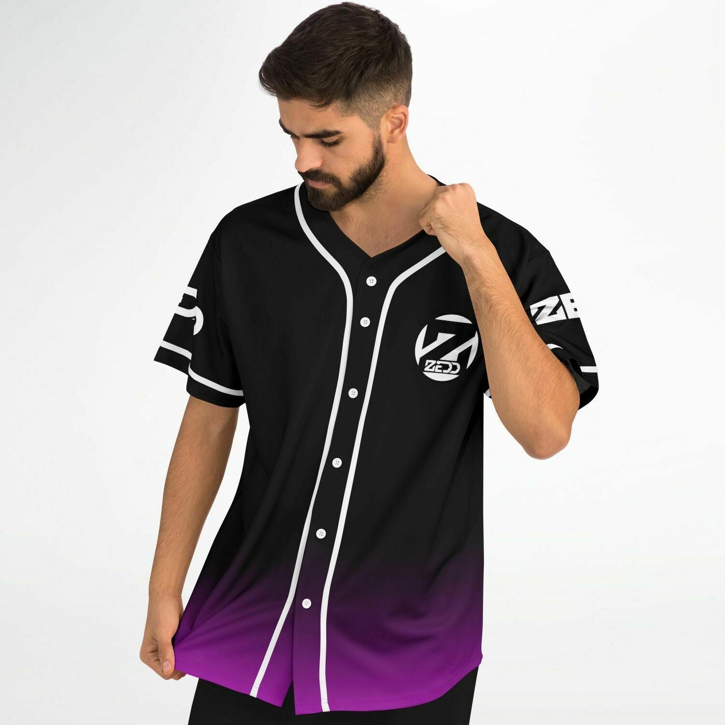 Zedd Black Purple Circular White Rave Baseball Jersey