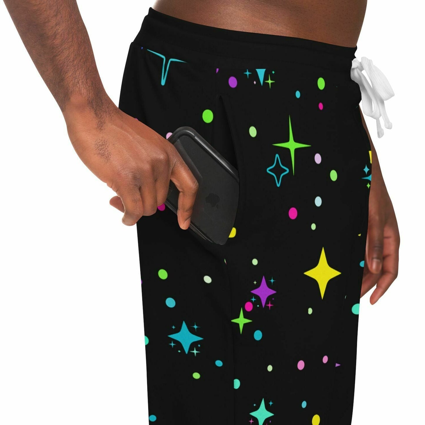 Black Scattered Sparkles Rave Joggers