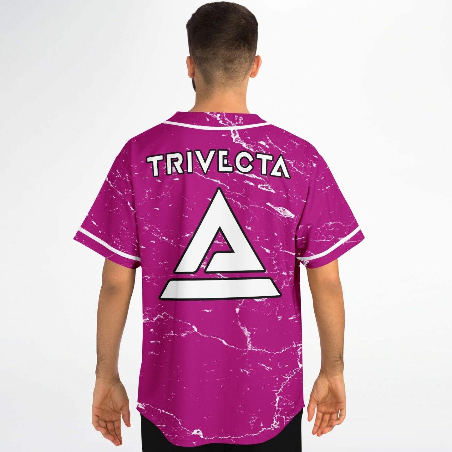Trivecta Magenta Cracked Marble Rave Baseball Jersey