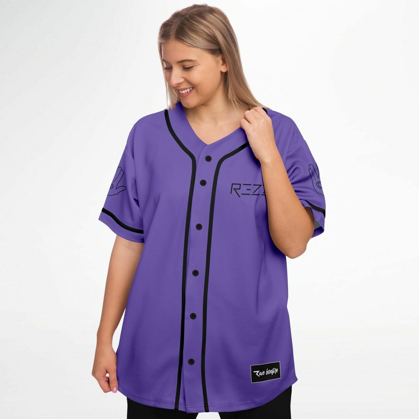 Rezz Purple Wordmark Rave Baseball Jersey