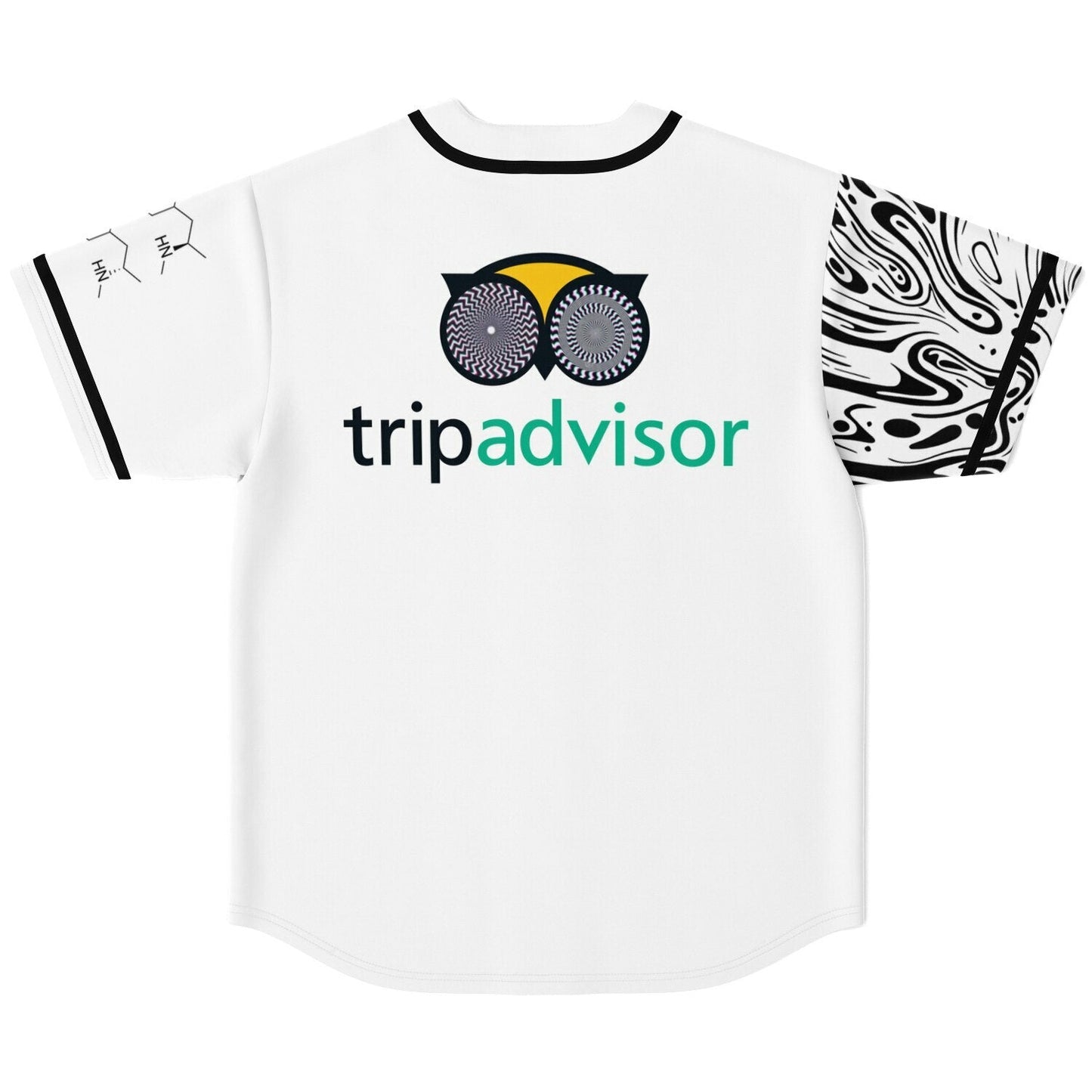 White Black Liquid Marble Rave Baseball Jersey