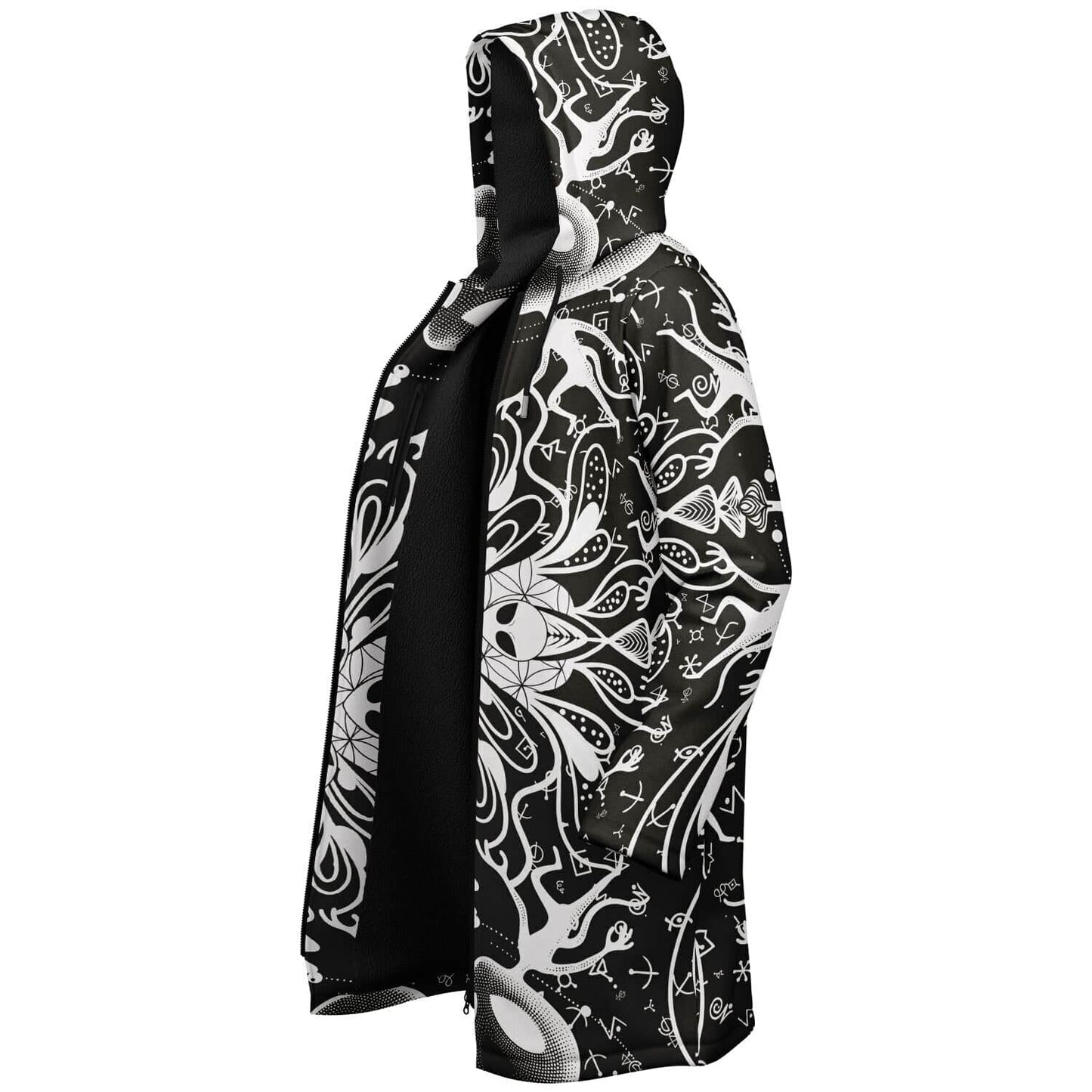 Black White Symmetrical Psychedelic Rave Cloak