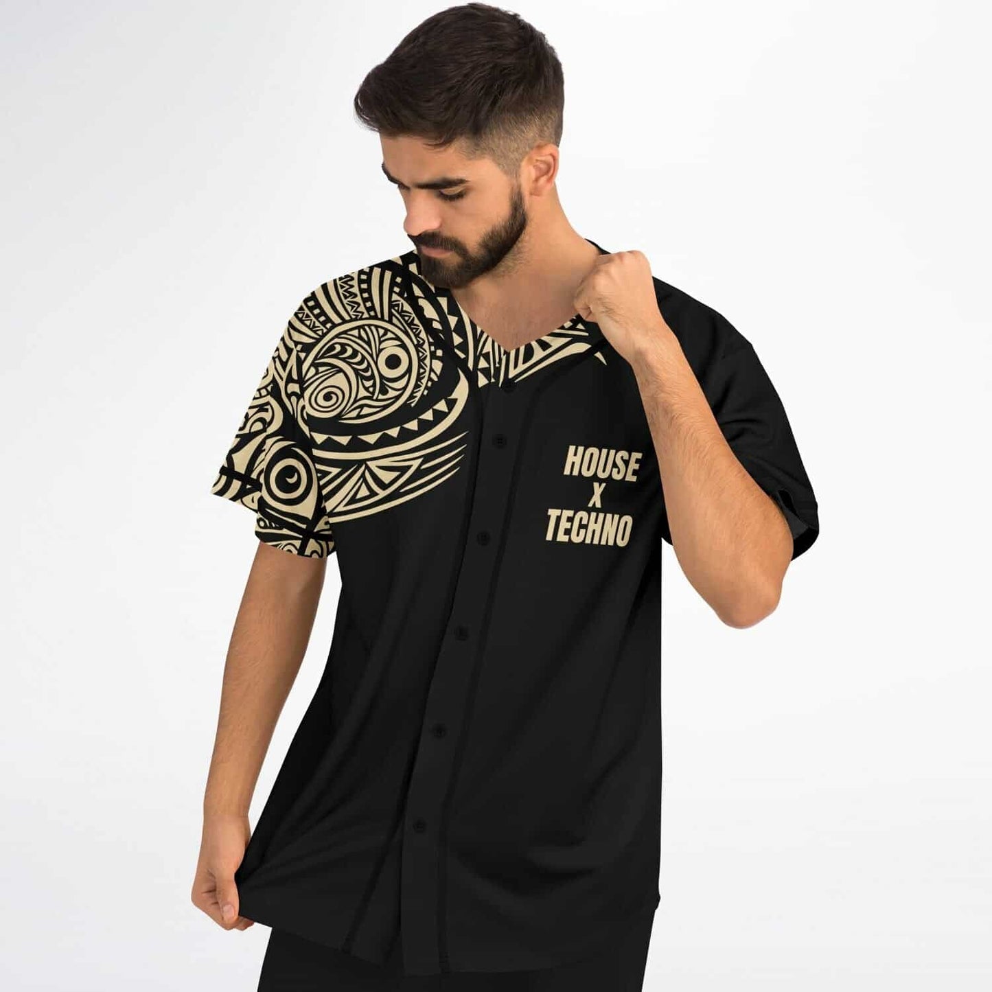 Dom Dolla Black Polynesian Rave Baseball Jersey