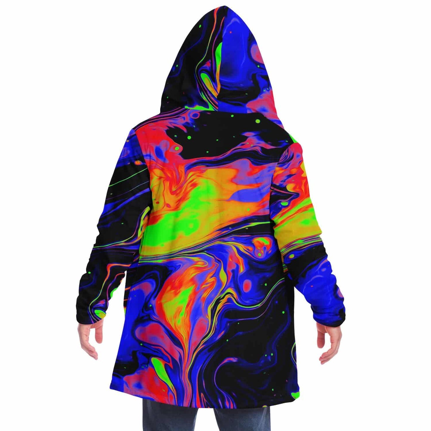 Electric Blue Liquid Paint Rave Cloak