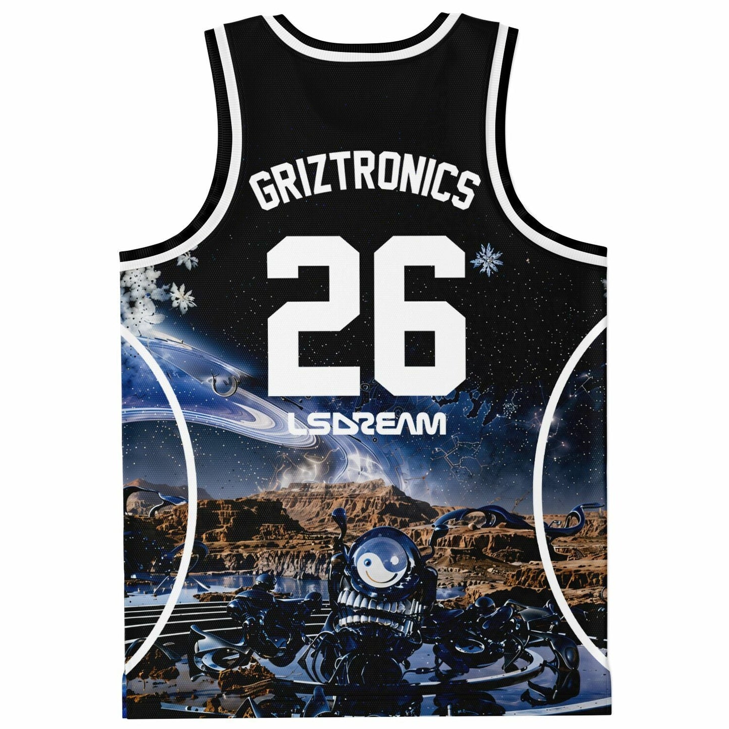 GRIZ Black Blue Tie Dye Rave Basketball Jersey