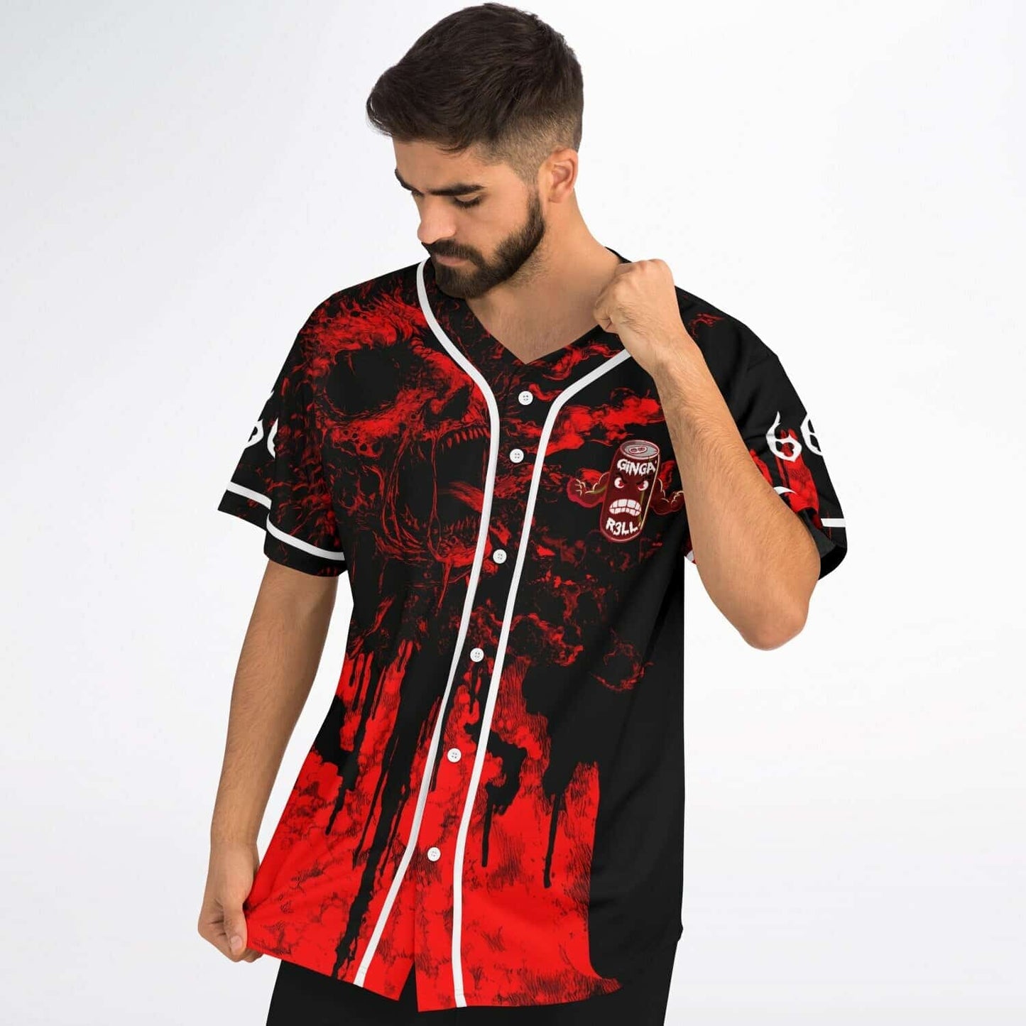 Black Blood Horror Kaiju Rave Baseball Jersey