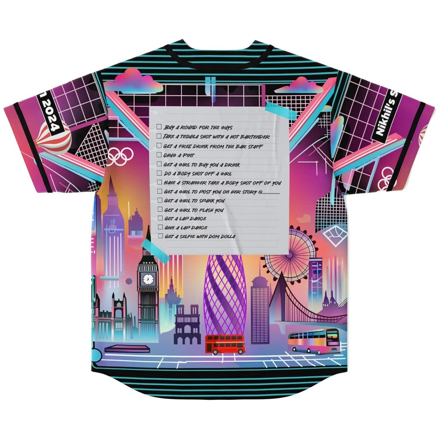 Neon Purple Vaporwave London Rave Baseball Jersey