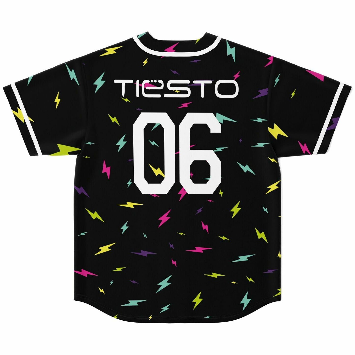 Tiesto Black Scattered Lightning Rave Baseball Jersey