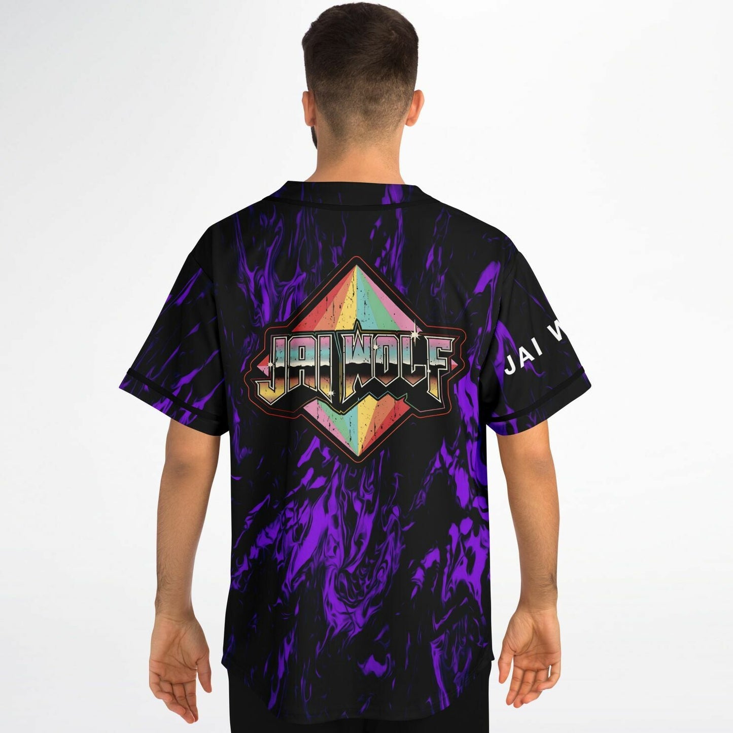 Jai Wolf Black Vivid Purple Liquid Rave Baseball Jersey