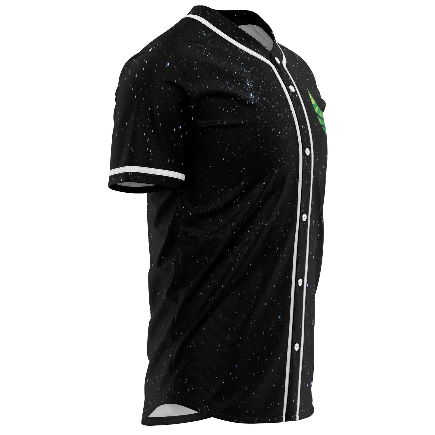 Black Starry Green Flame Rave Baseball Jersey