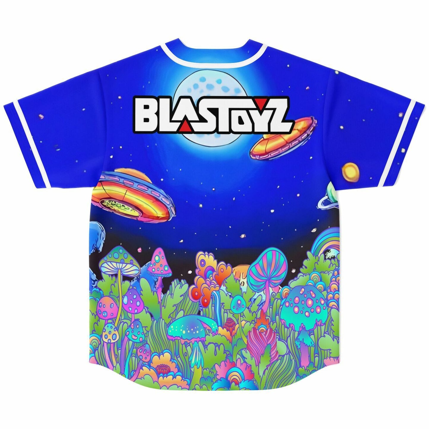 Blastoyz Royal Blue Psychedelic Glowing Rave Baseball Jersey