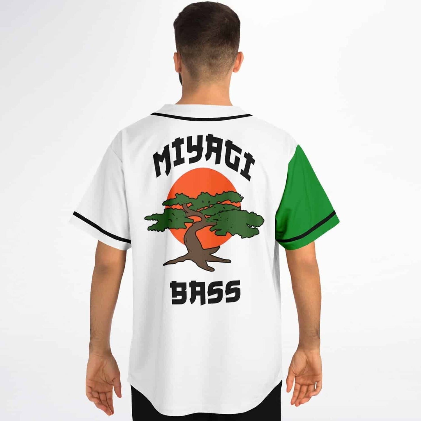 Left Panel Black Silhouette Rave Baseball Jersey