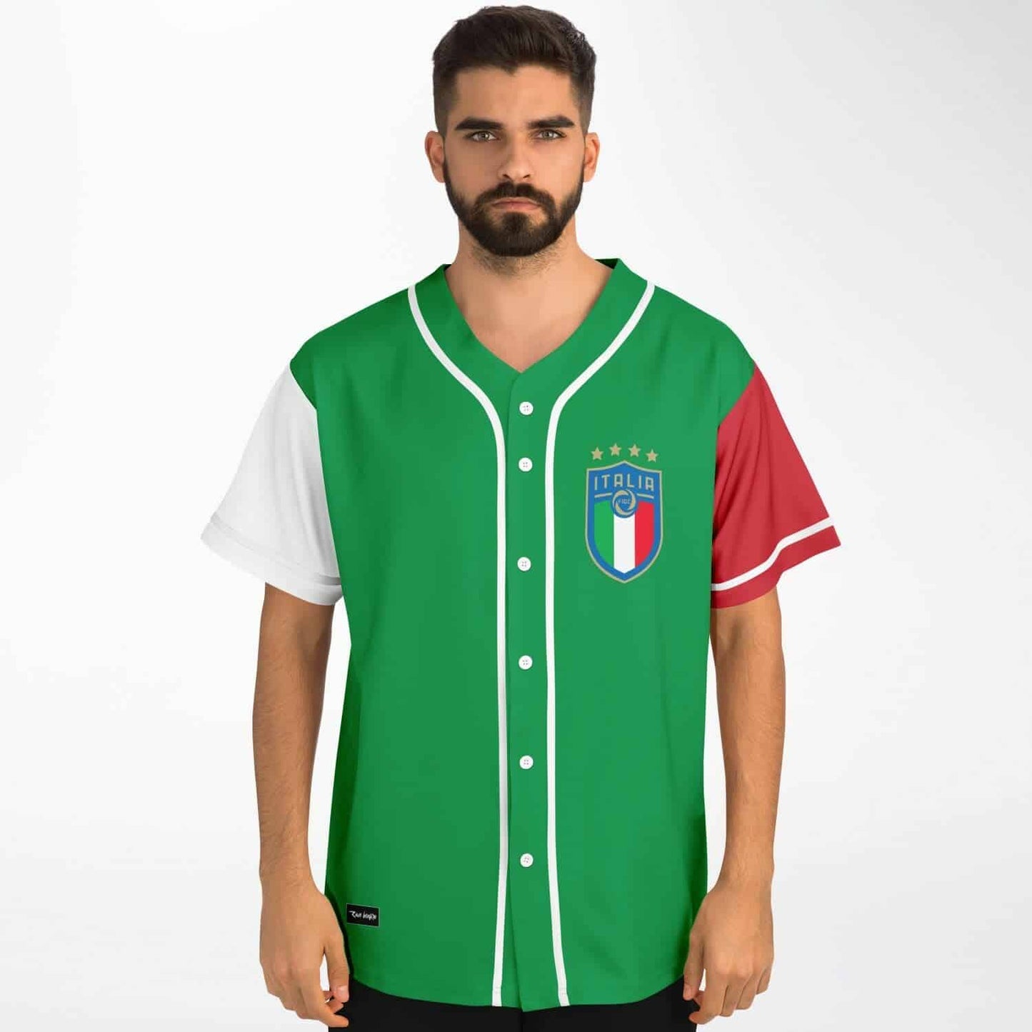 Green Italian National Rave Baseball Jersey