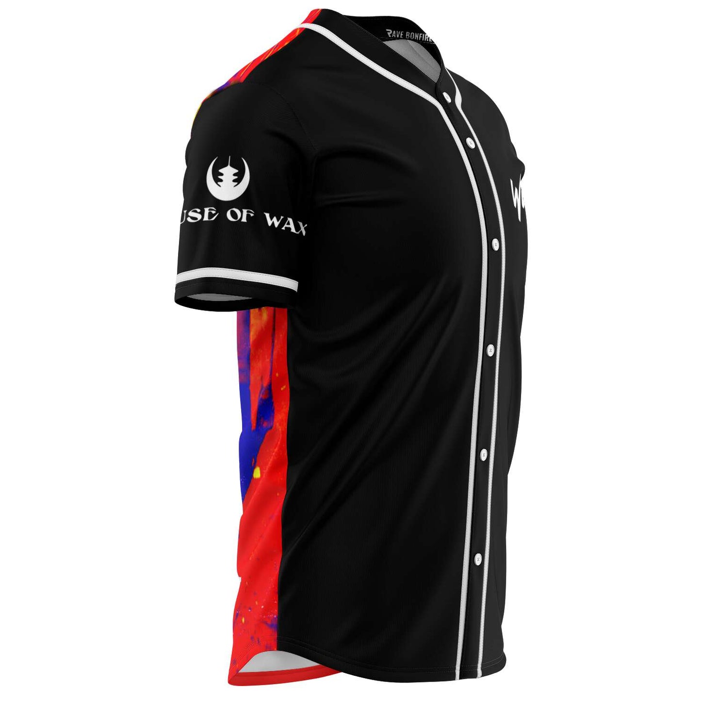 WaxMotif Black Mostly Rave Baseball Jersey