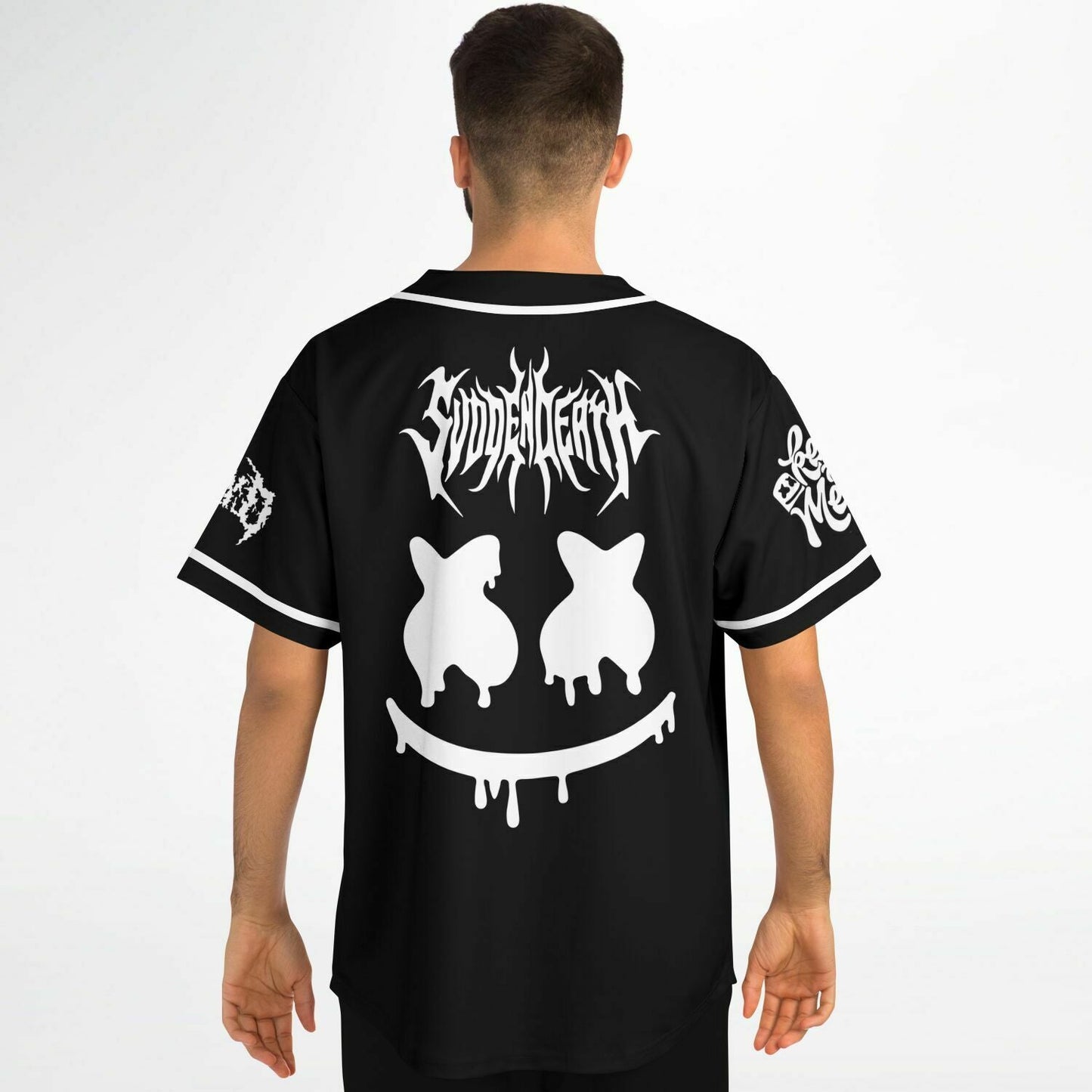 SVDDEN DEATH Black Dripping Mask Rave Baseball Jersey