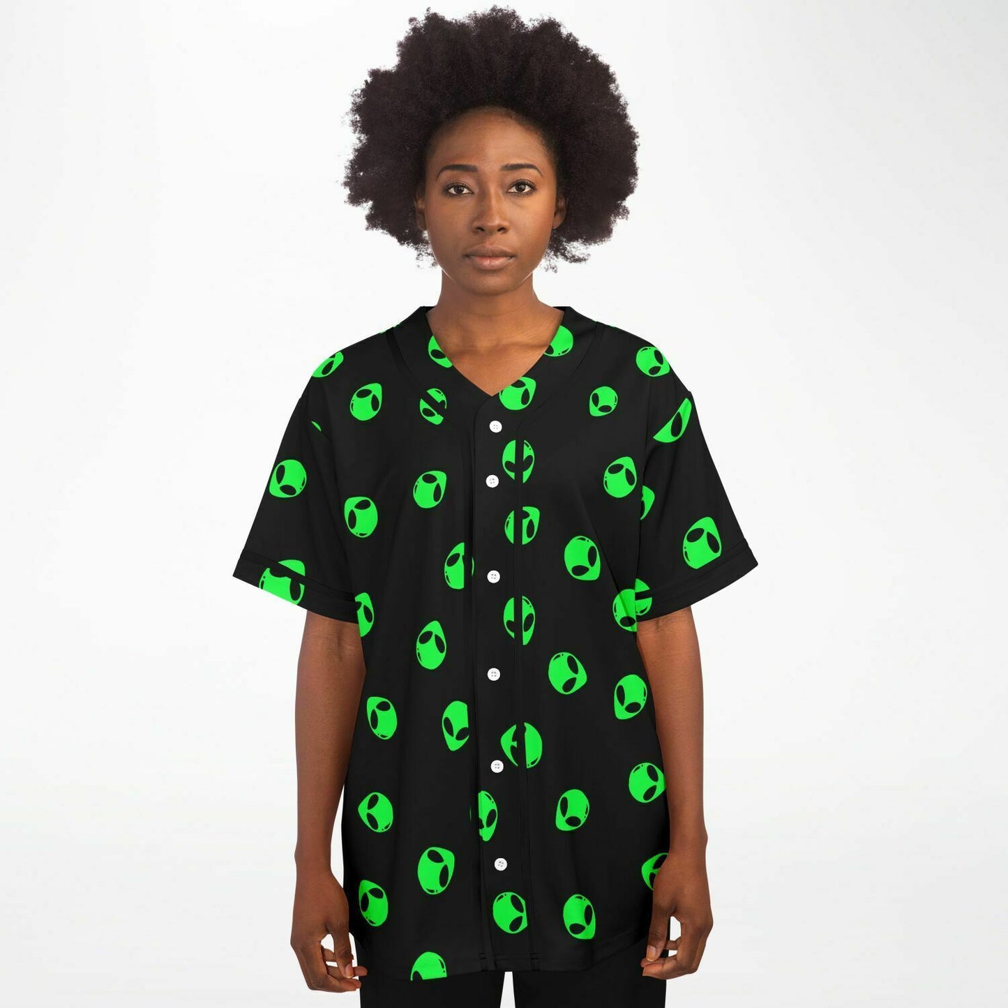 Black Repeating Cartoon Rave Baseball Jersey