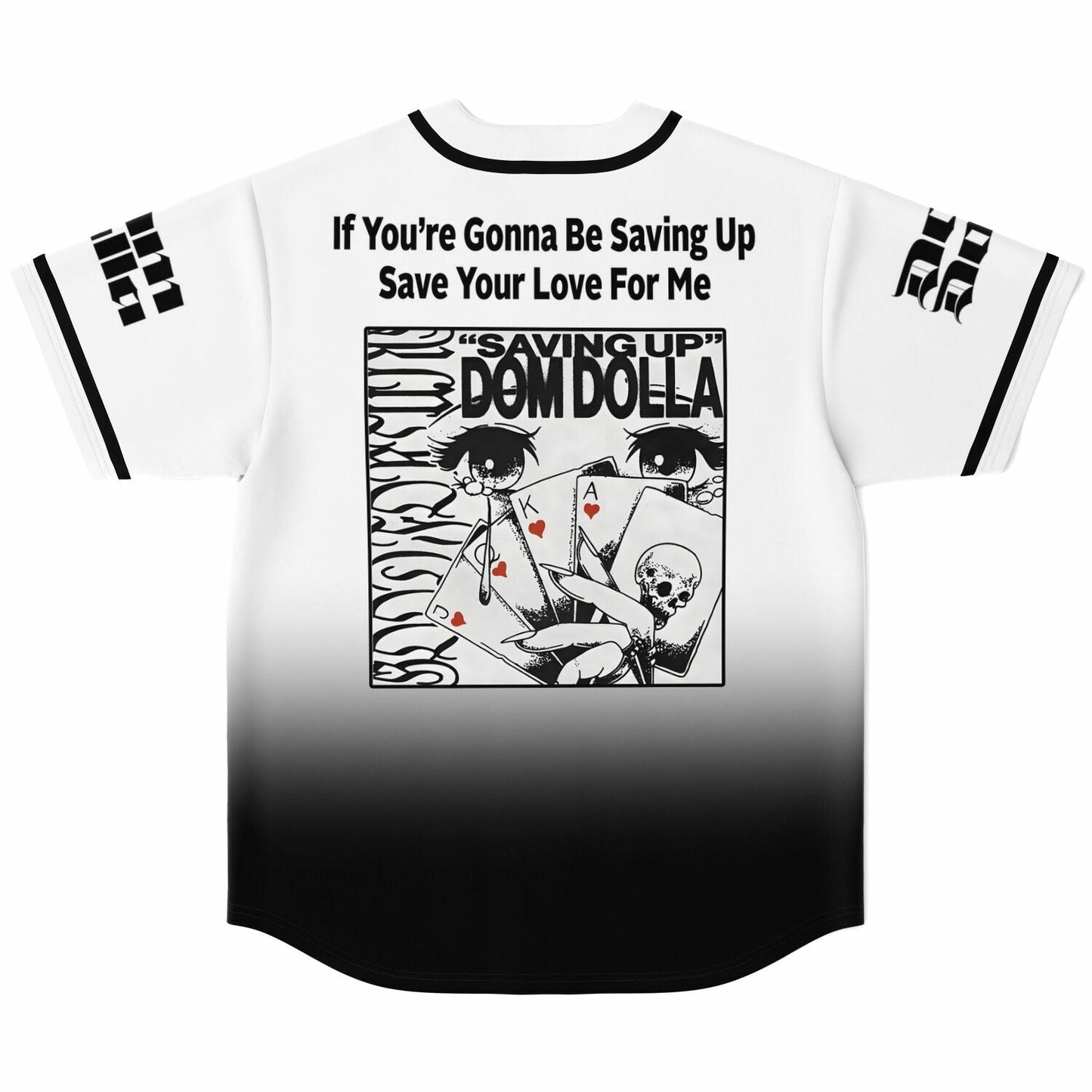 Dom Dolla White Black Gothic Blackletter Rave Baseball Jersey