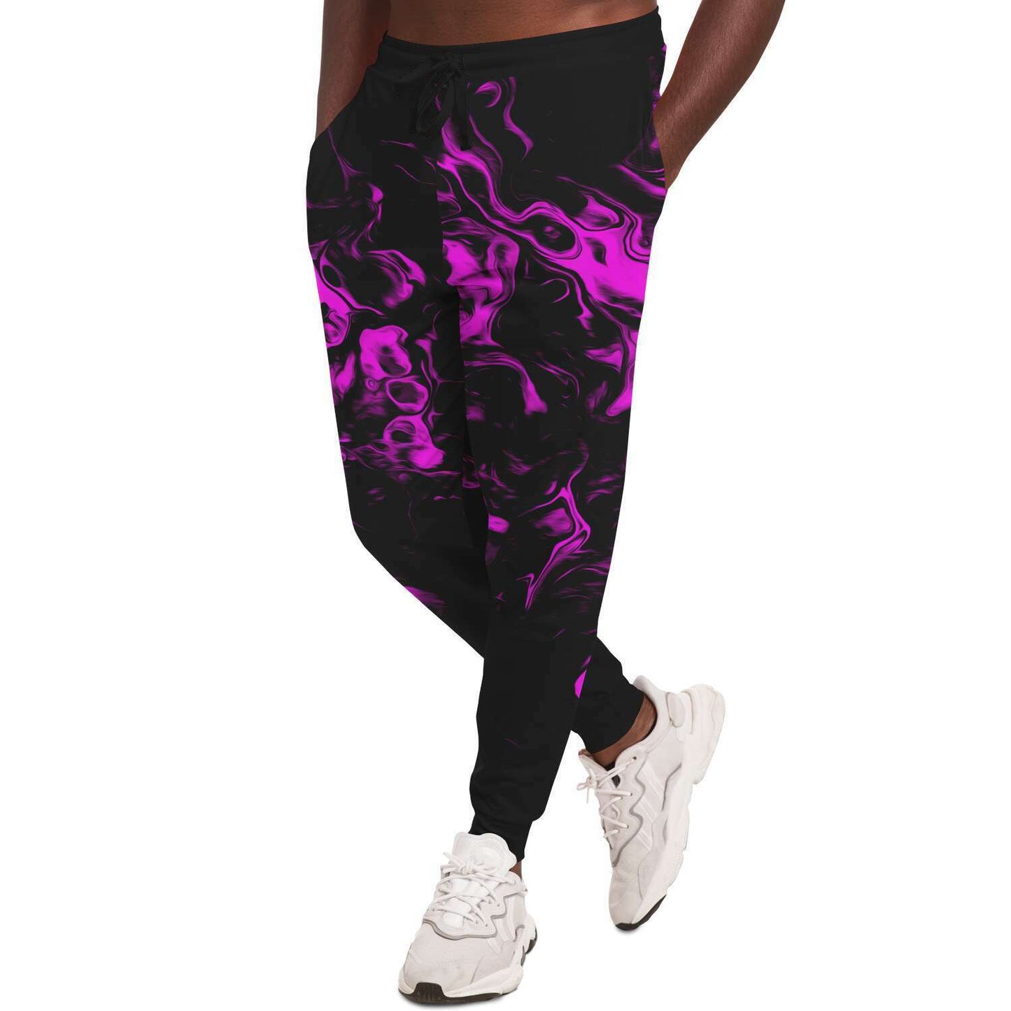 Black Swirling Smoke Rave Joggers