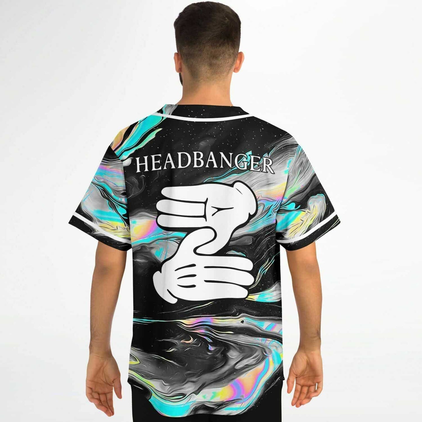 Feed Me Black Psychedelic Marbled Rave Baseball Jersey