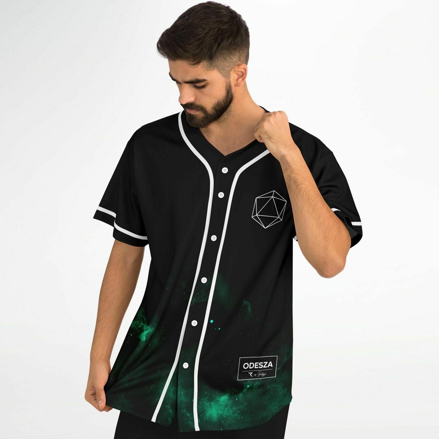 ODESZA Black Minimal Geometric Rave Baseball Jersey