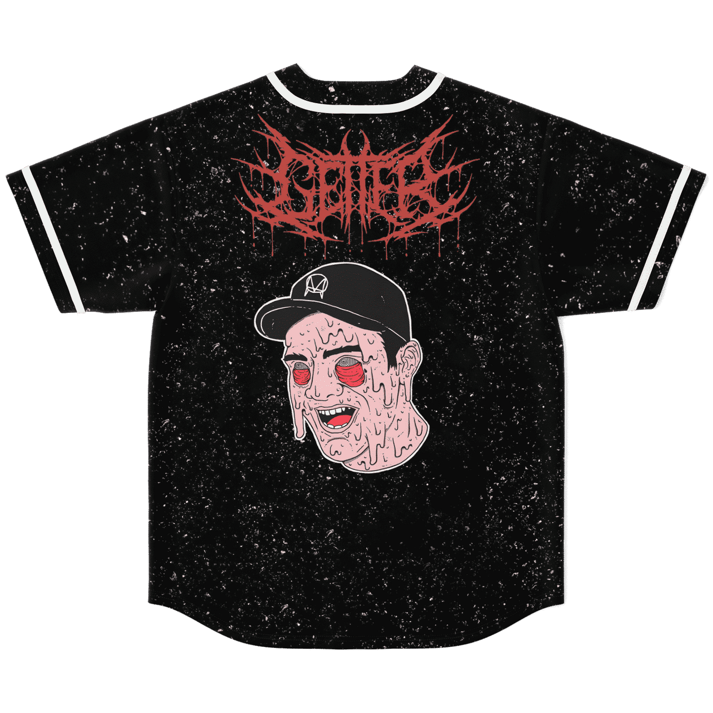 Black Spiky Death Rave Baseball Jersey