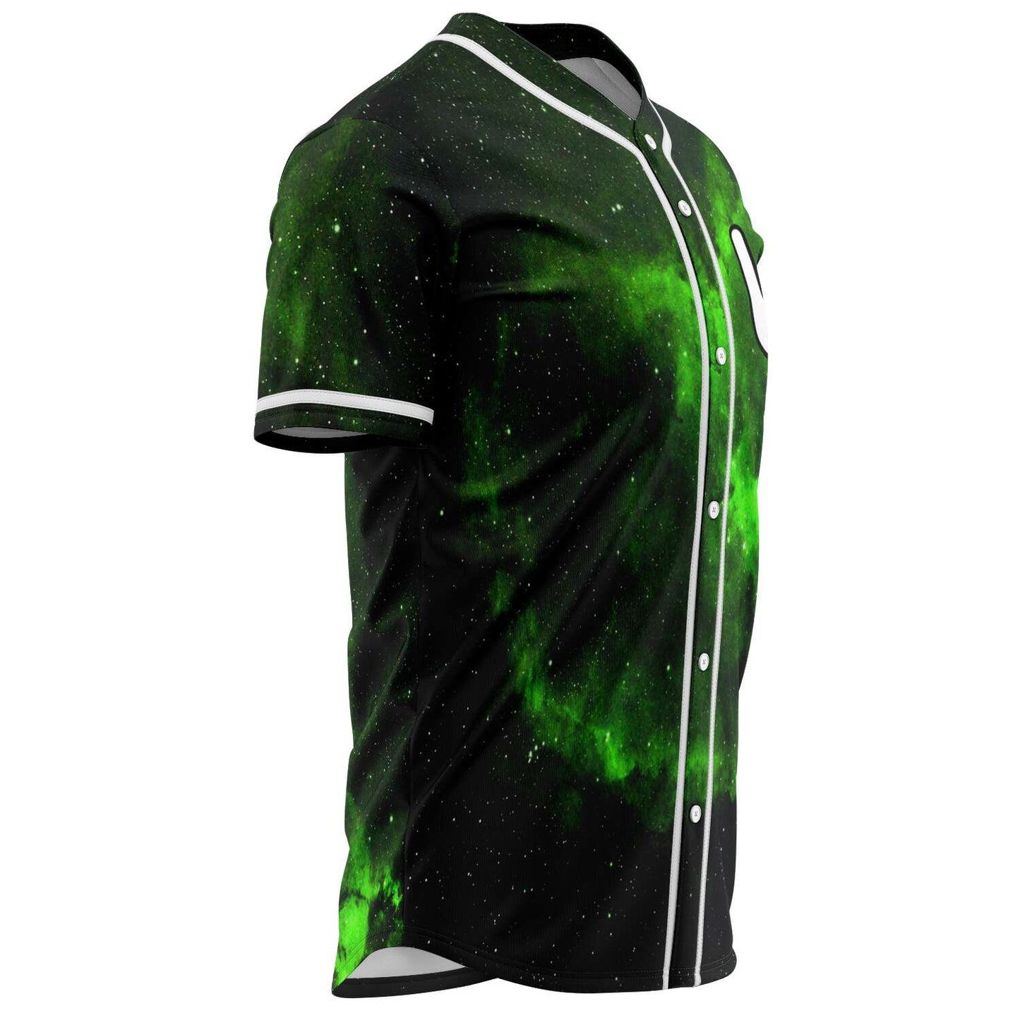 Black Green Galaxy Rave Baseball Jersey