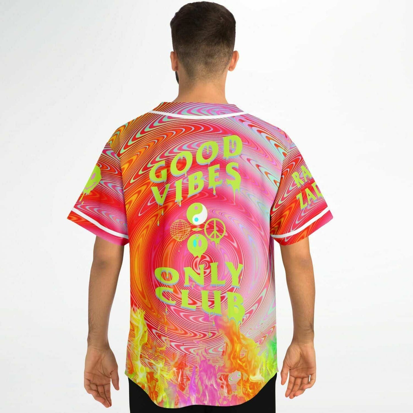 Hot Pink Psychedelic Hypnotic Rave Baseball Jersey