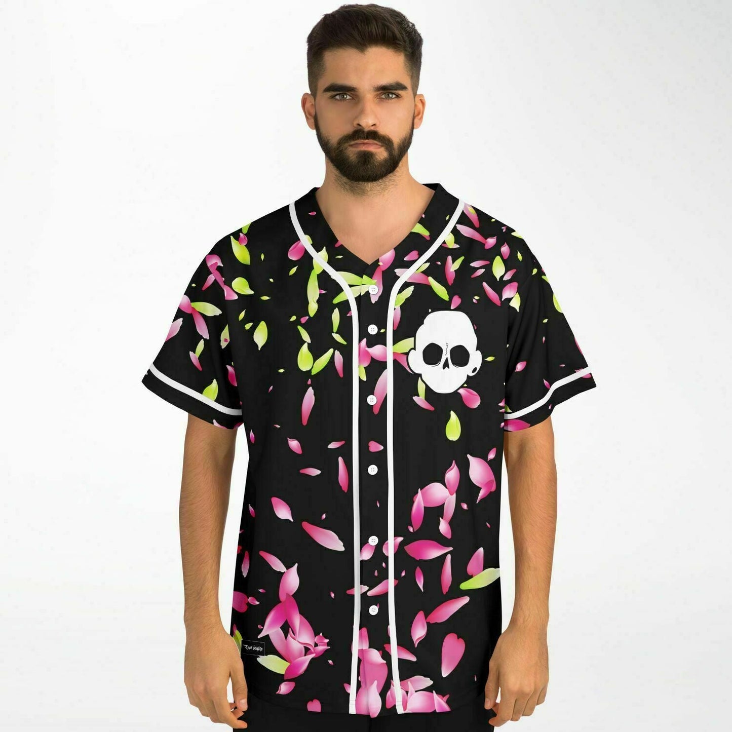 Zomboy Black Scattered Flower Rave Baseball Jersey