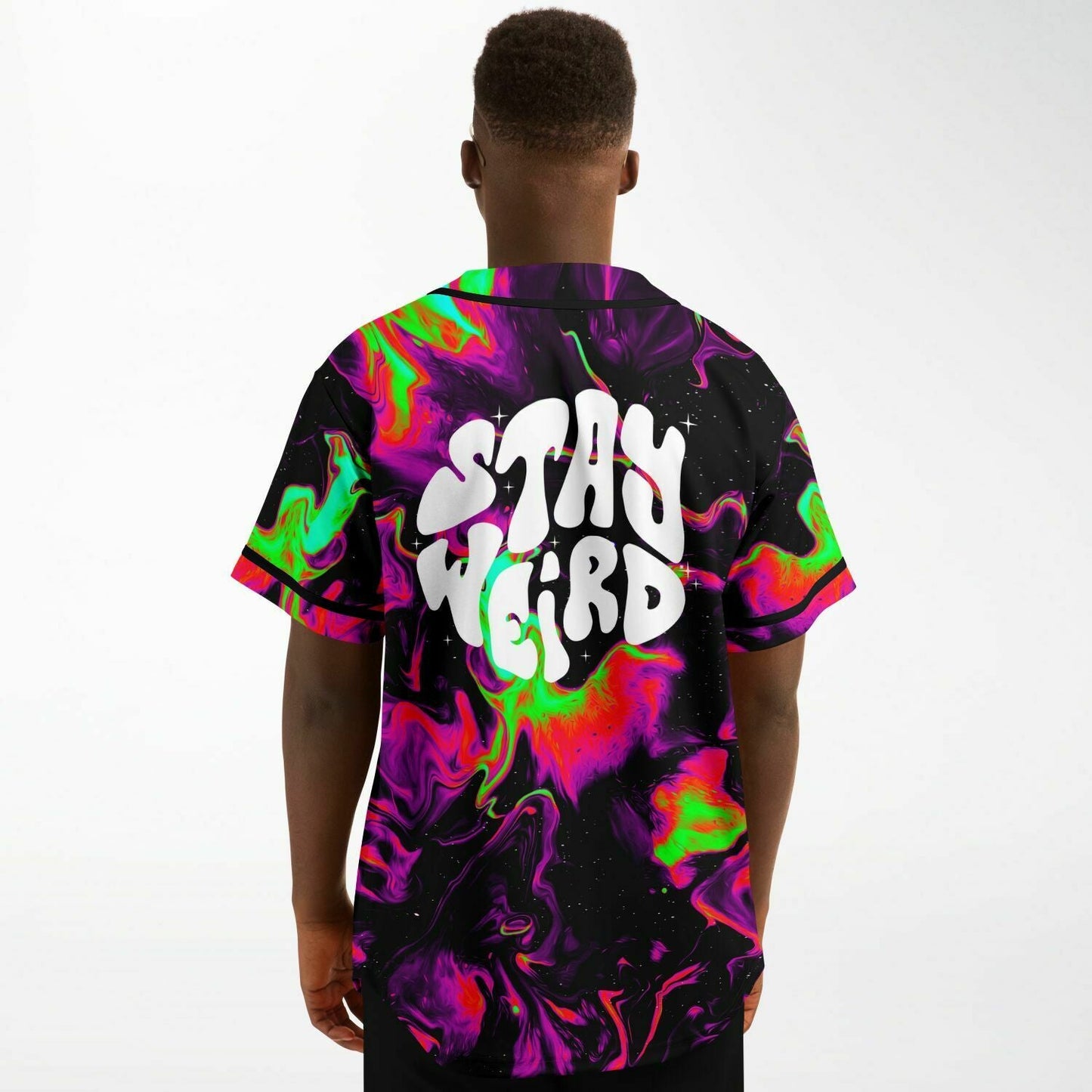 Black Liquid Rave Baseball Jersey