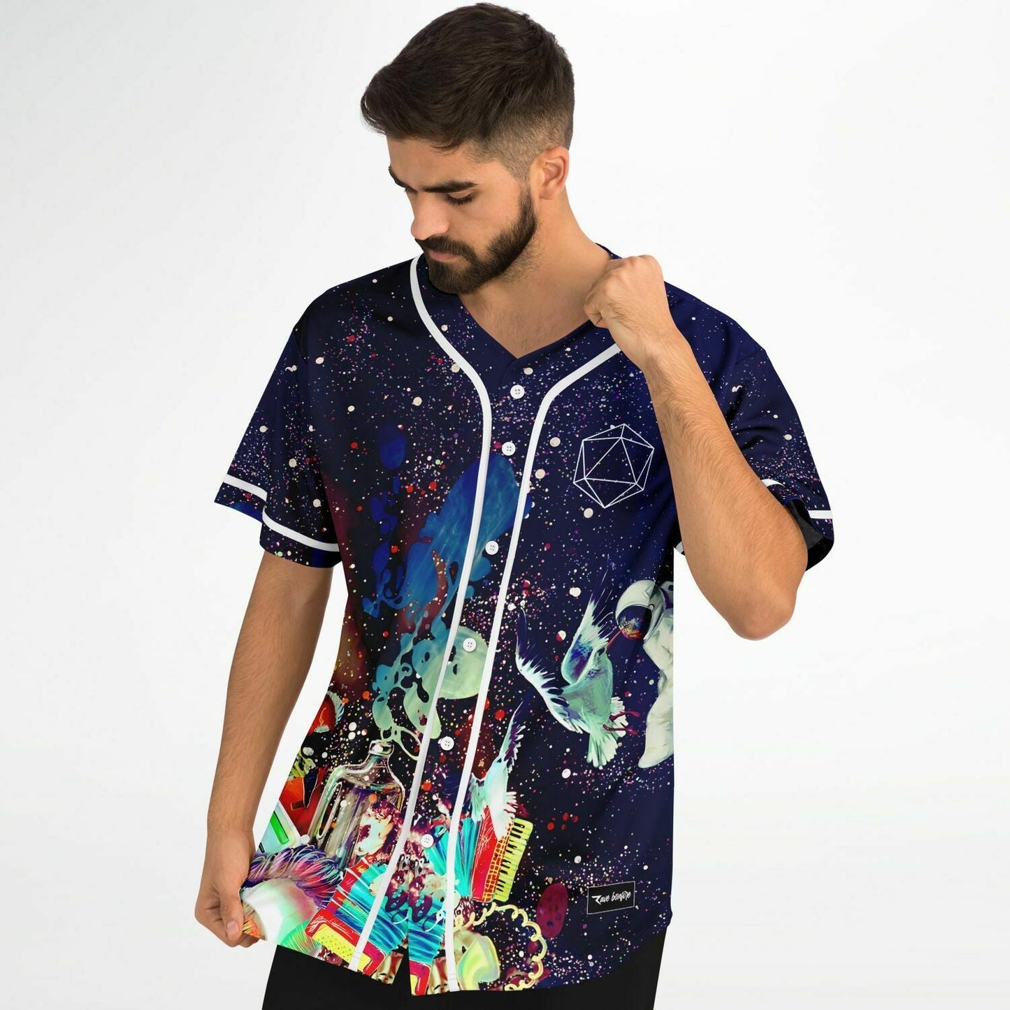 ODESZA Deep Navy Cosmic Starfield Rave Baseball Jersey