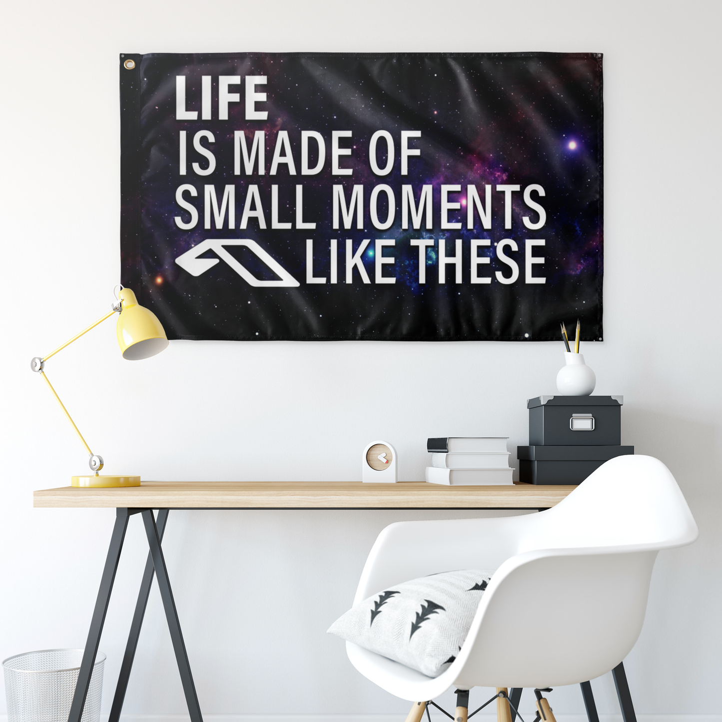 Anjunabeats Black Galaxy Motivational Quote Rave Flag