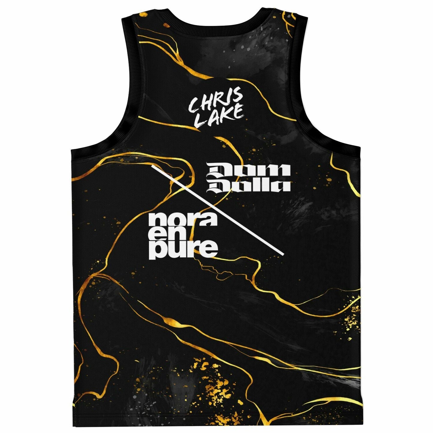 John Summit Black Abstract Gold Rave Basketball Jersey