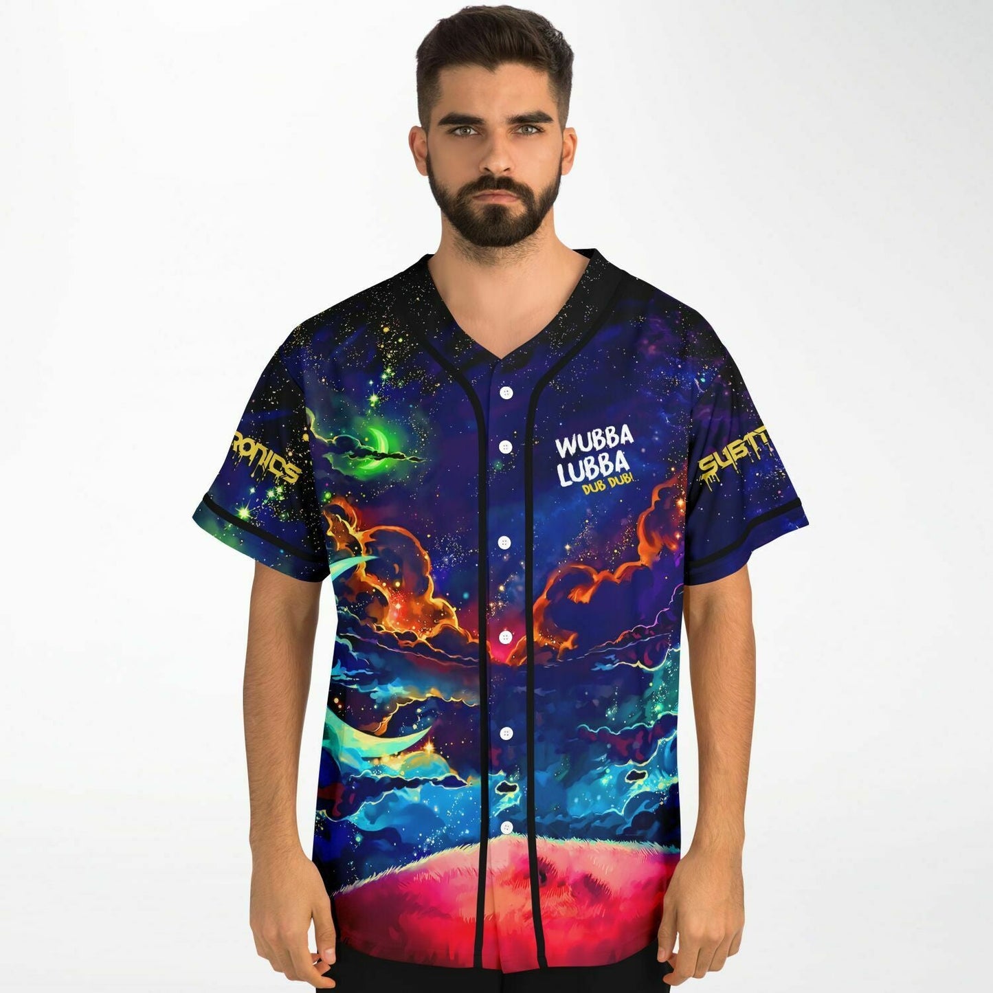 Subtronics Deep Blue Cosmic Nebula Rave Baseball Jersey