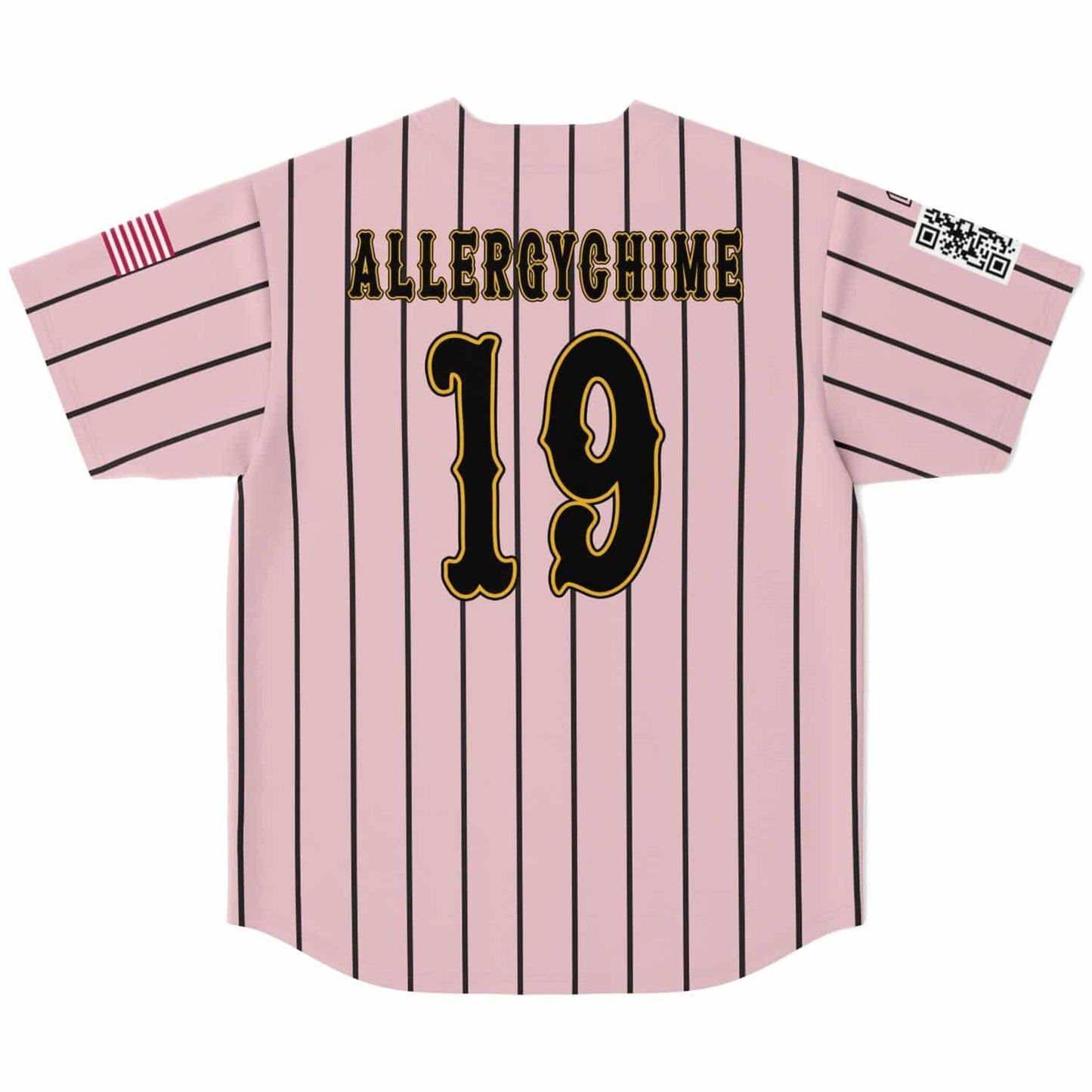 Chime Light Pink Pinstripe Baseball Rave Baseball Jersey