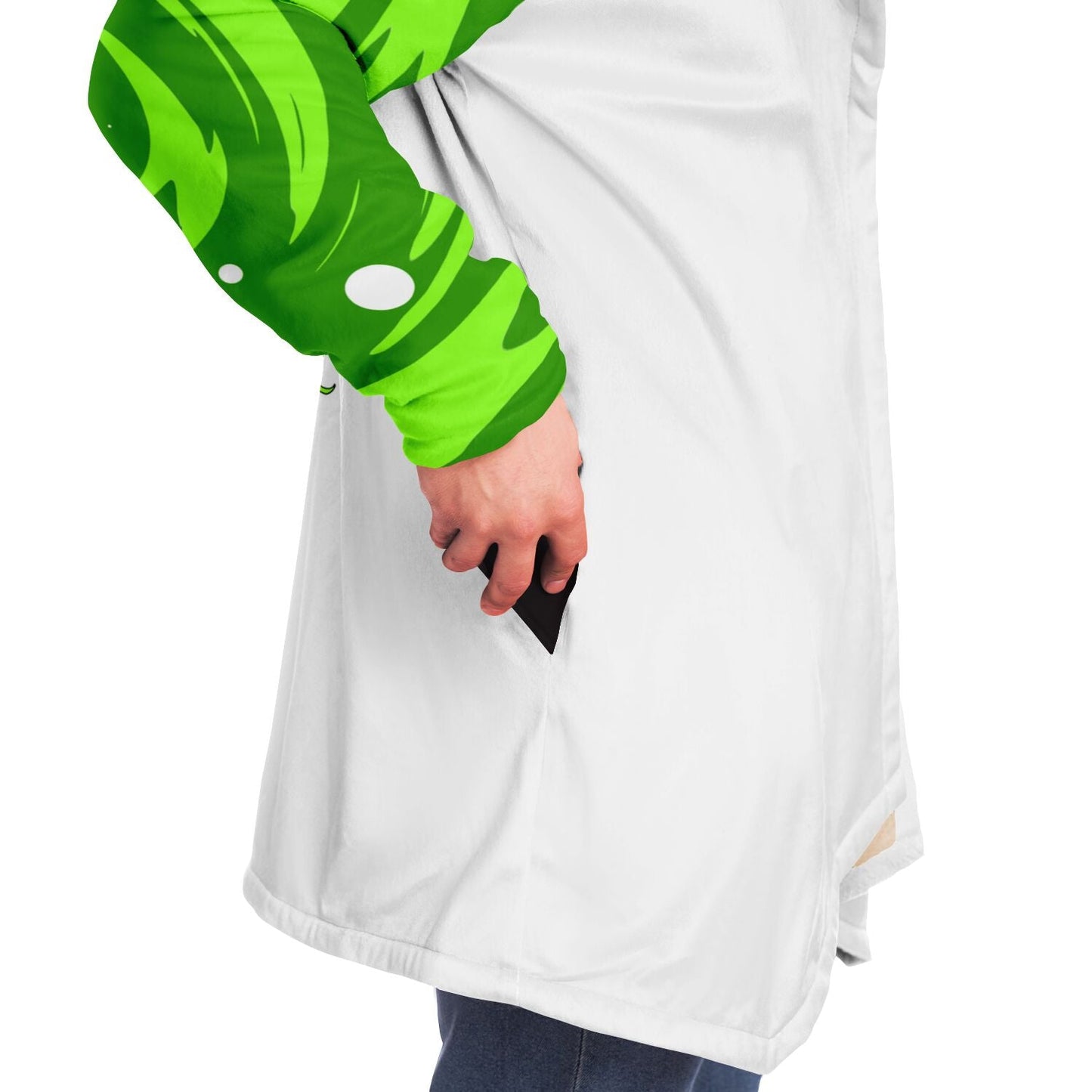 White Body Green Portal Rave Cloak