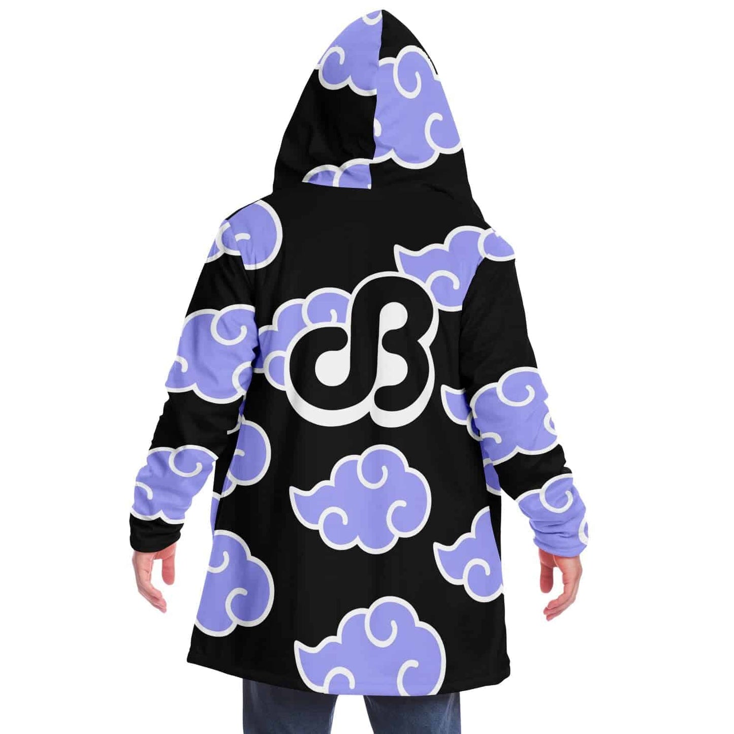 Black Repeated Stylized Rave Cloak