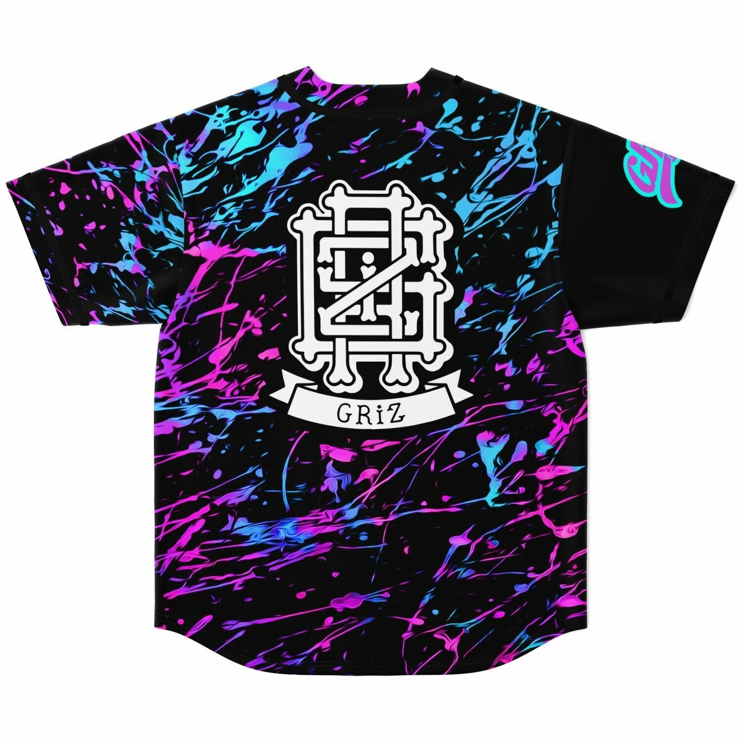 GRiZ Black Dripping Melting Rave Baseball Jersey