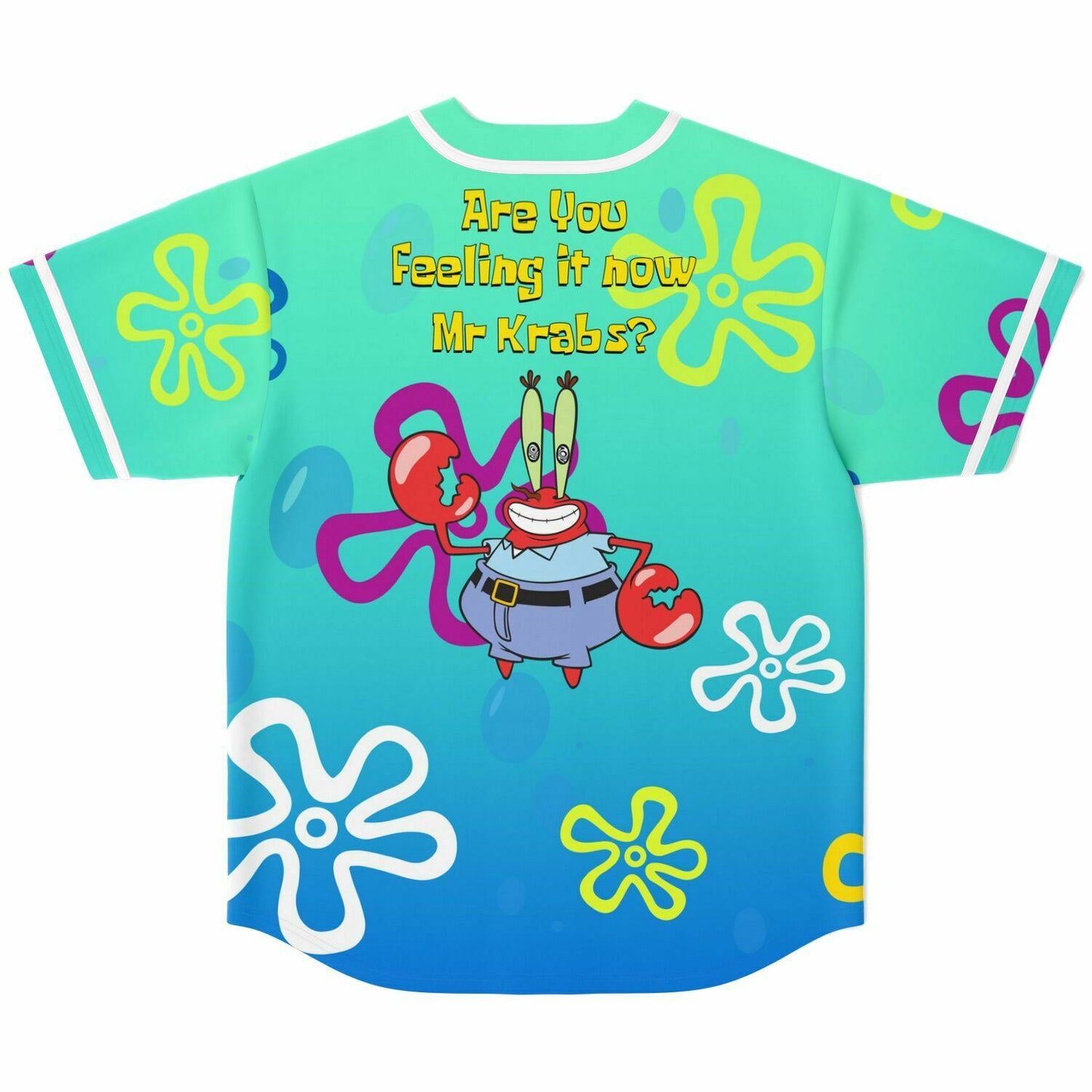 Teal Blue Spongebob Squarepants Rave Baseball Jersey