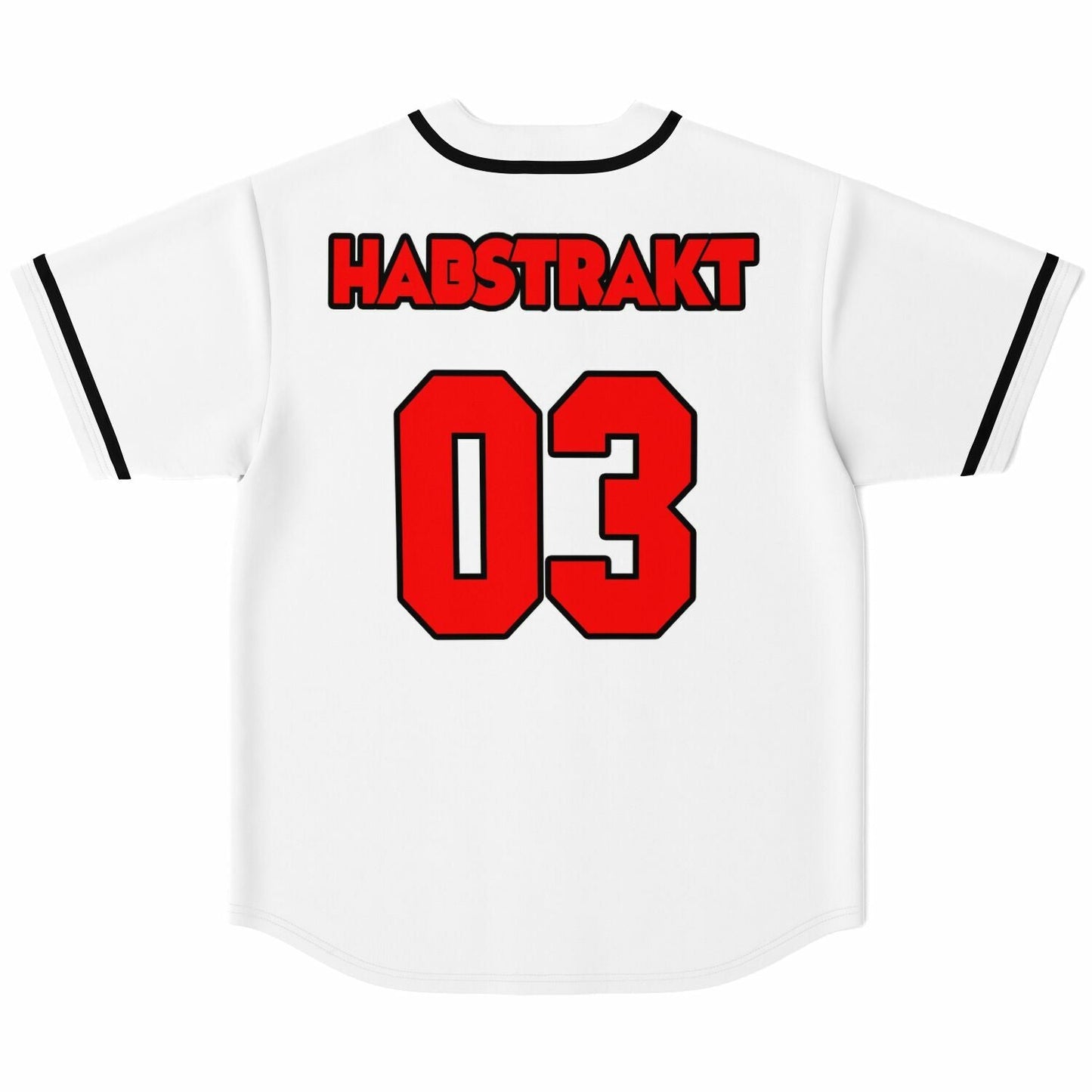 Habstrakt White Stylized Red Rave Baseball Jersey