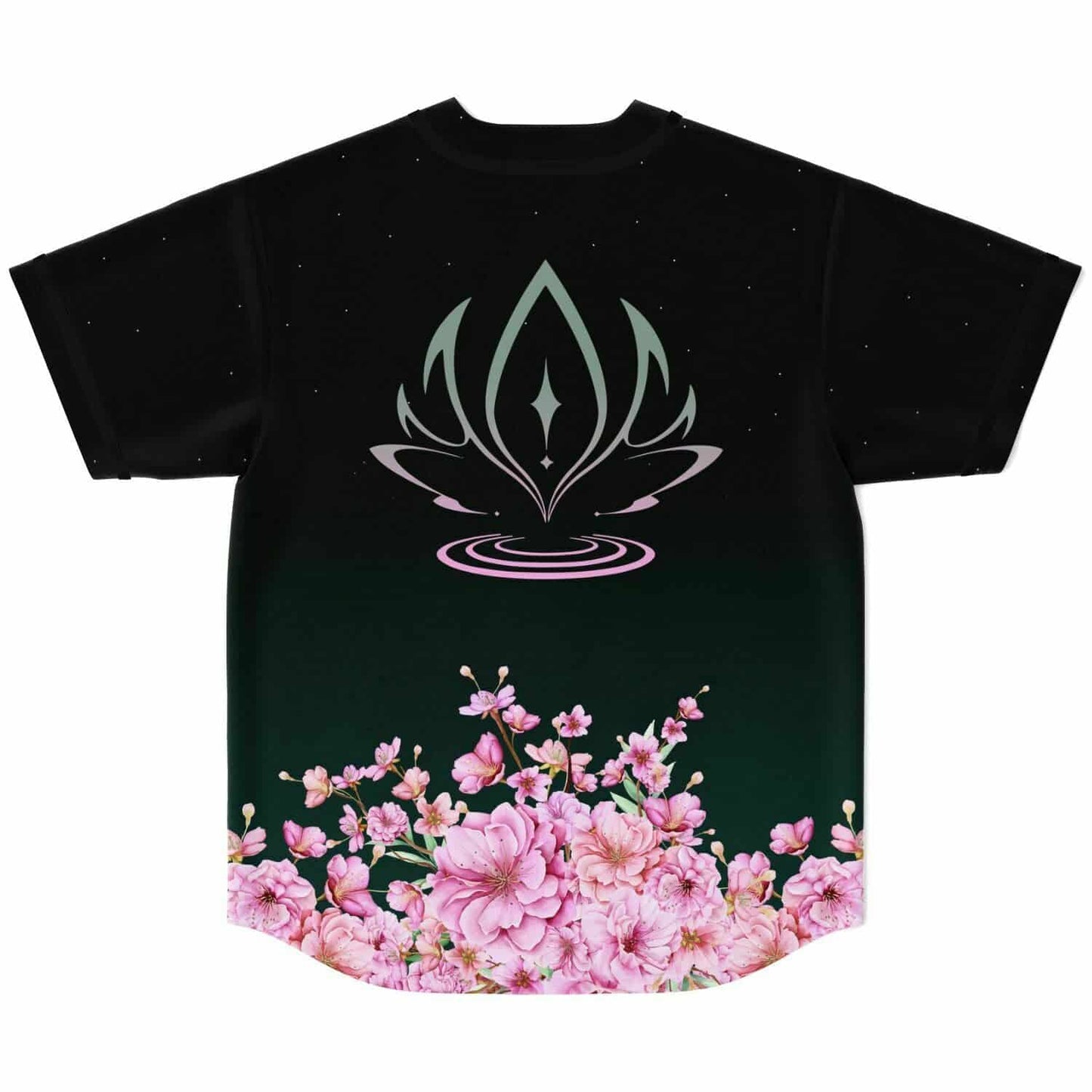 Black Dark Cherry Blossoms Rave Baseball Jersey