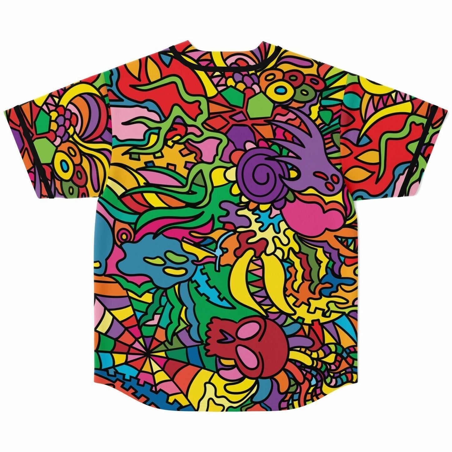 Vibrant Rainbow Dense Psychedelic Rave Baseball Jersey