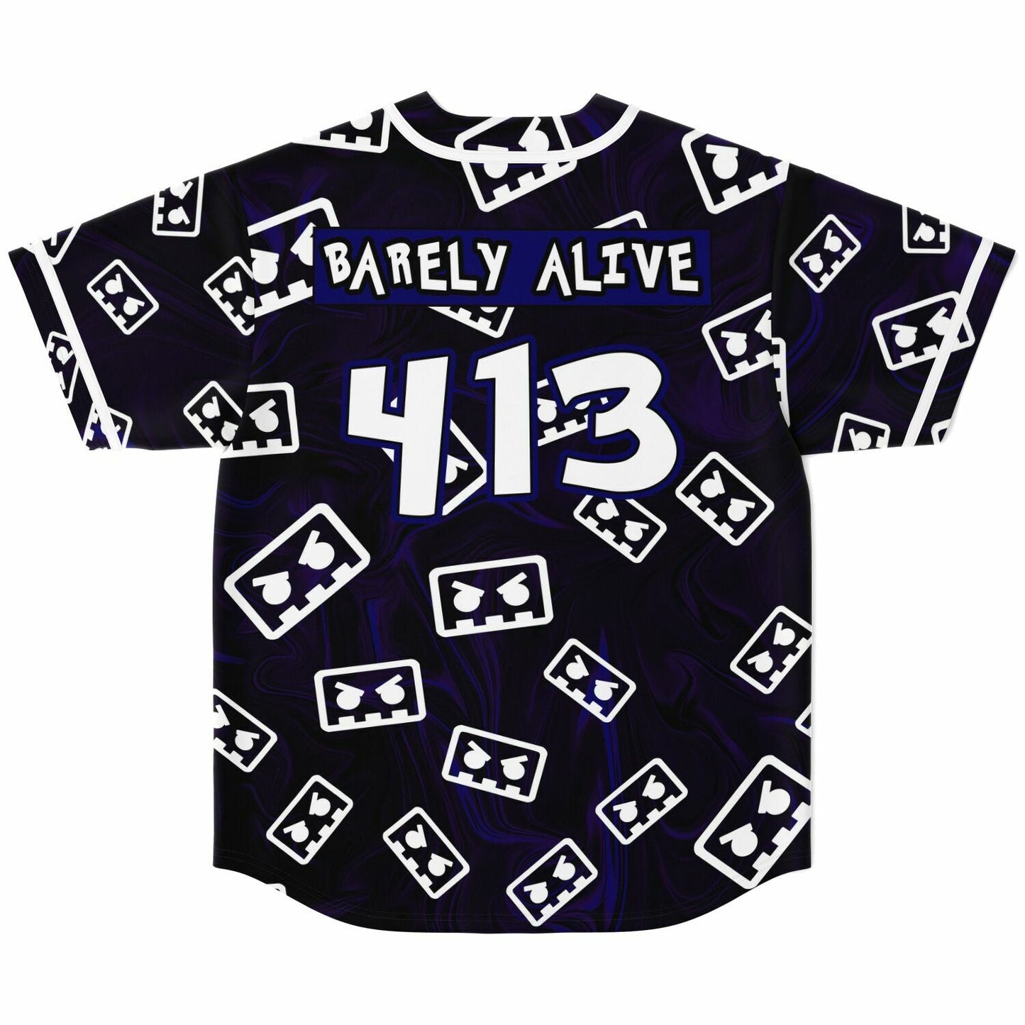 Barely Alive Black Deep Angry Robot Rave Baseball Jersey