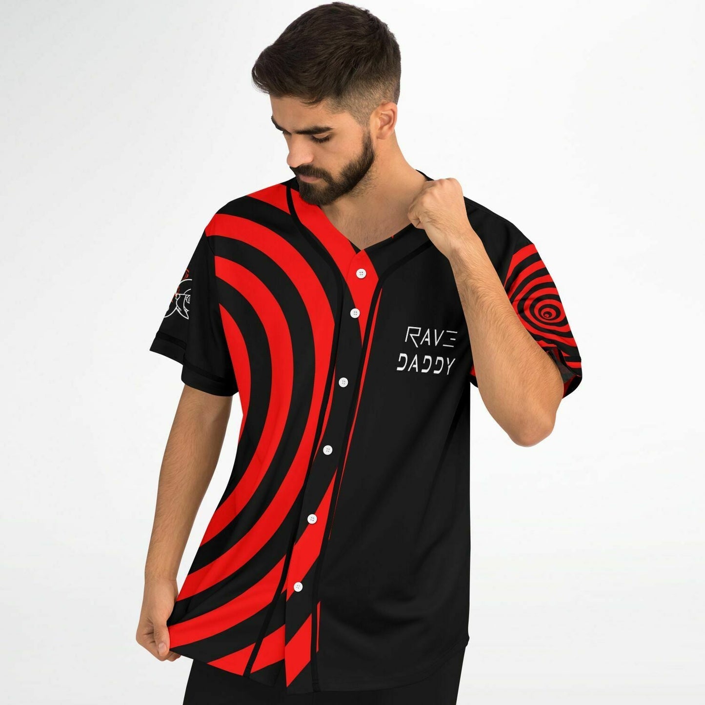 Rezz Black Hypnotic Red Rave Baseball Jersey