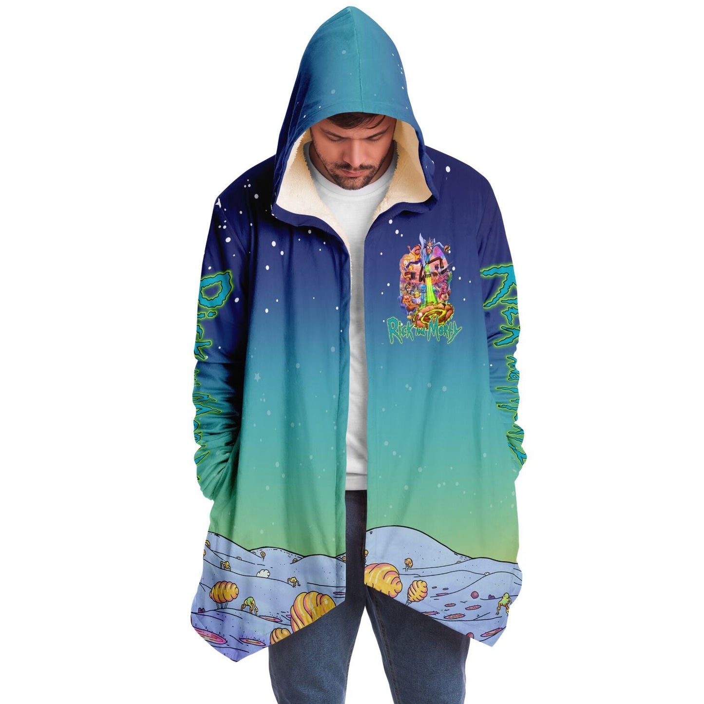 Blue Teal Cartoon Characters Rave Cloak